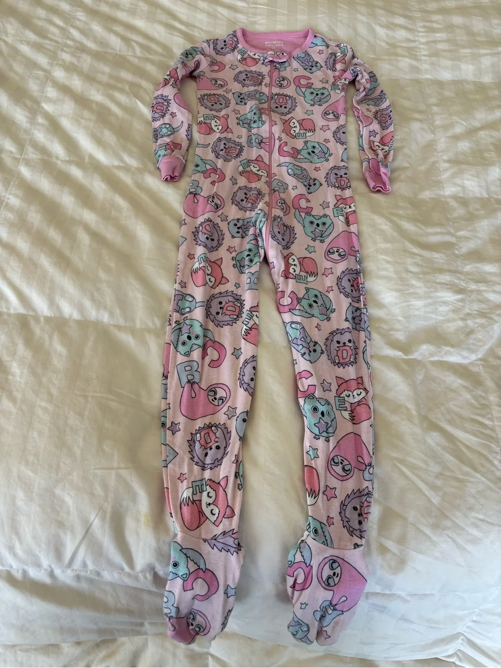 Bundles Baby Place Girls 4T Footed Zip Sleeper One Piece Long Sleeve Pajamas